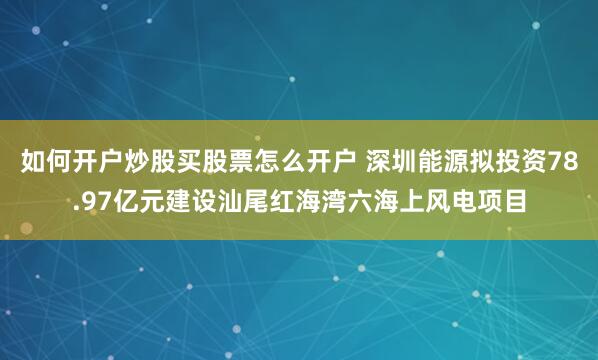 如何开户炒股买股票怎么开户 深圳能源拟投资78.97亿元建设汕尾红海湾六海上风电项目